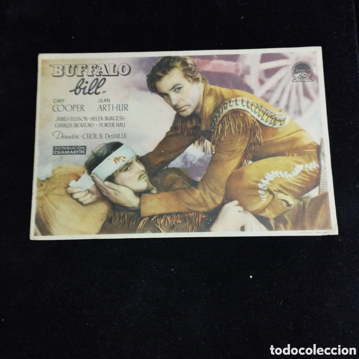 Cine: Programa de cine sencillo. B&uacute;falo Bill. Gary Cooper. Jean Arthur. 1944. - Foto 1