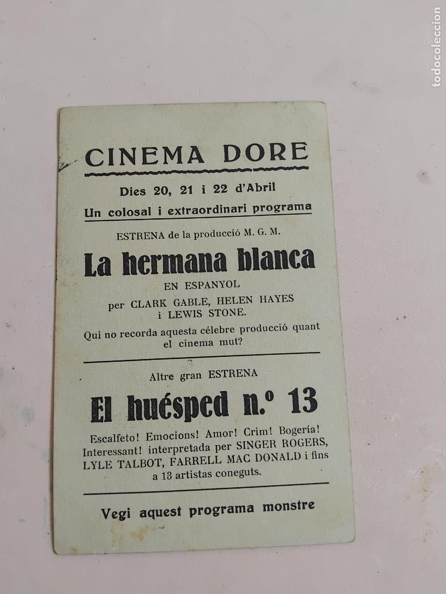 Cine: PROGRAMA DE CINE LA HERMANA BLANCA. CINEMA DORE. - Foto 2