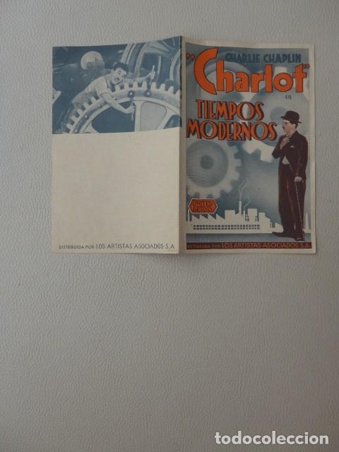 Cine: TIEMPOS MODERNOS ANTIGUO PROGRAMA DE CINE - Foto 2