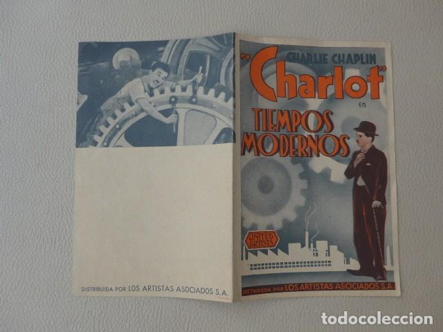 Folhetos de m&atilde;o de filmes antigos de cinema: TIEMPOS MODERNOS ANTIGUO PROGRAMA DE CINE