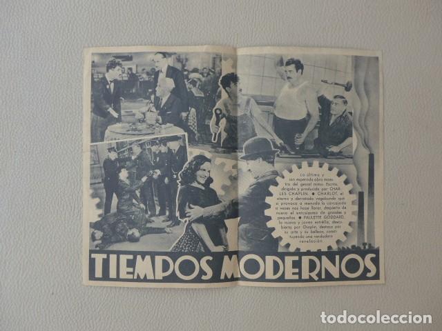 Cine: TIEMPOS MODERNOS ANTIGUO PROGRAMA DE CINE - Foto 3