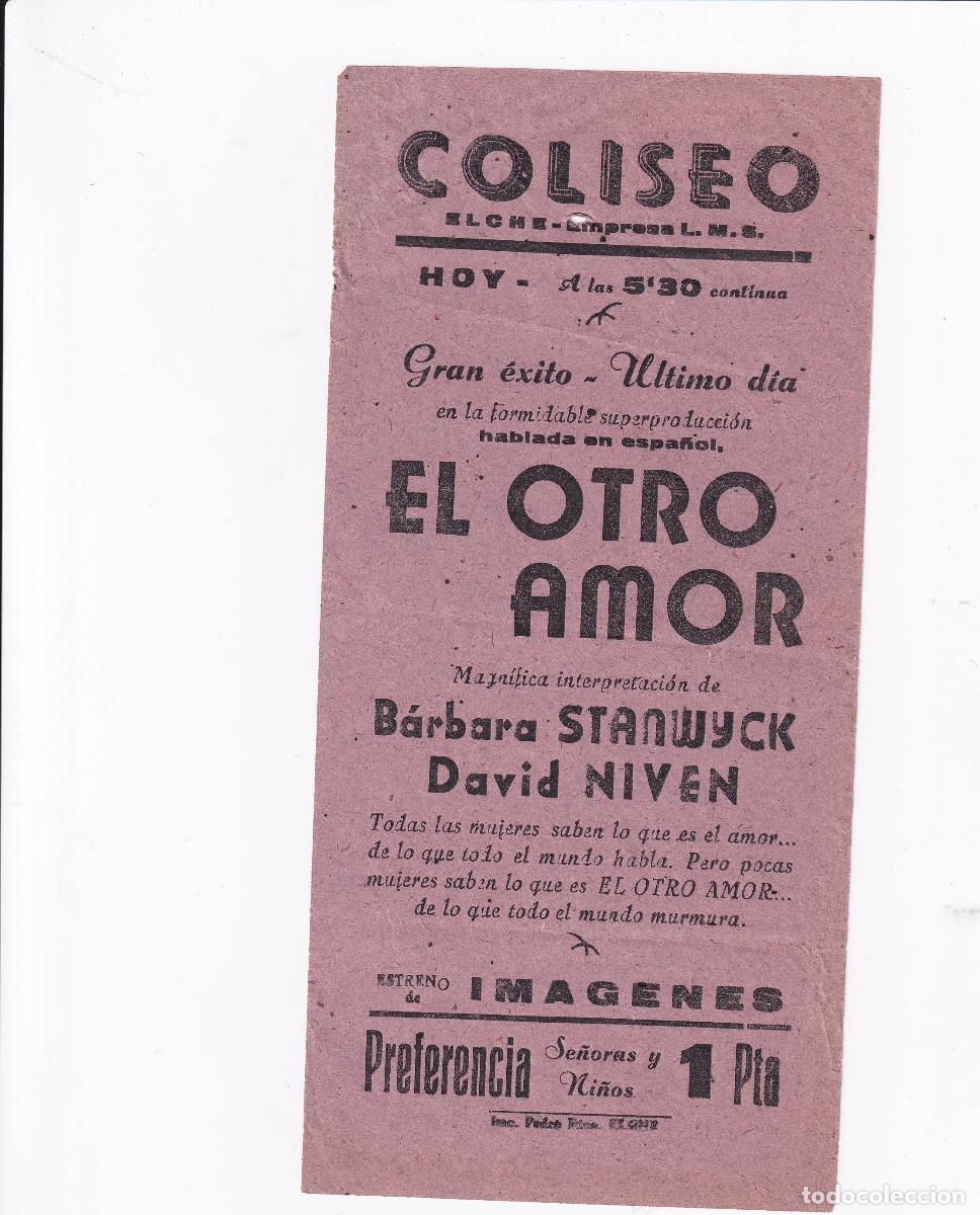 Cine: PROGRAMA DE CINE LOCAL.- El Otro Amor. B&aacute;rbara Stanwyck / David Niven. - Foto 1