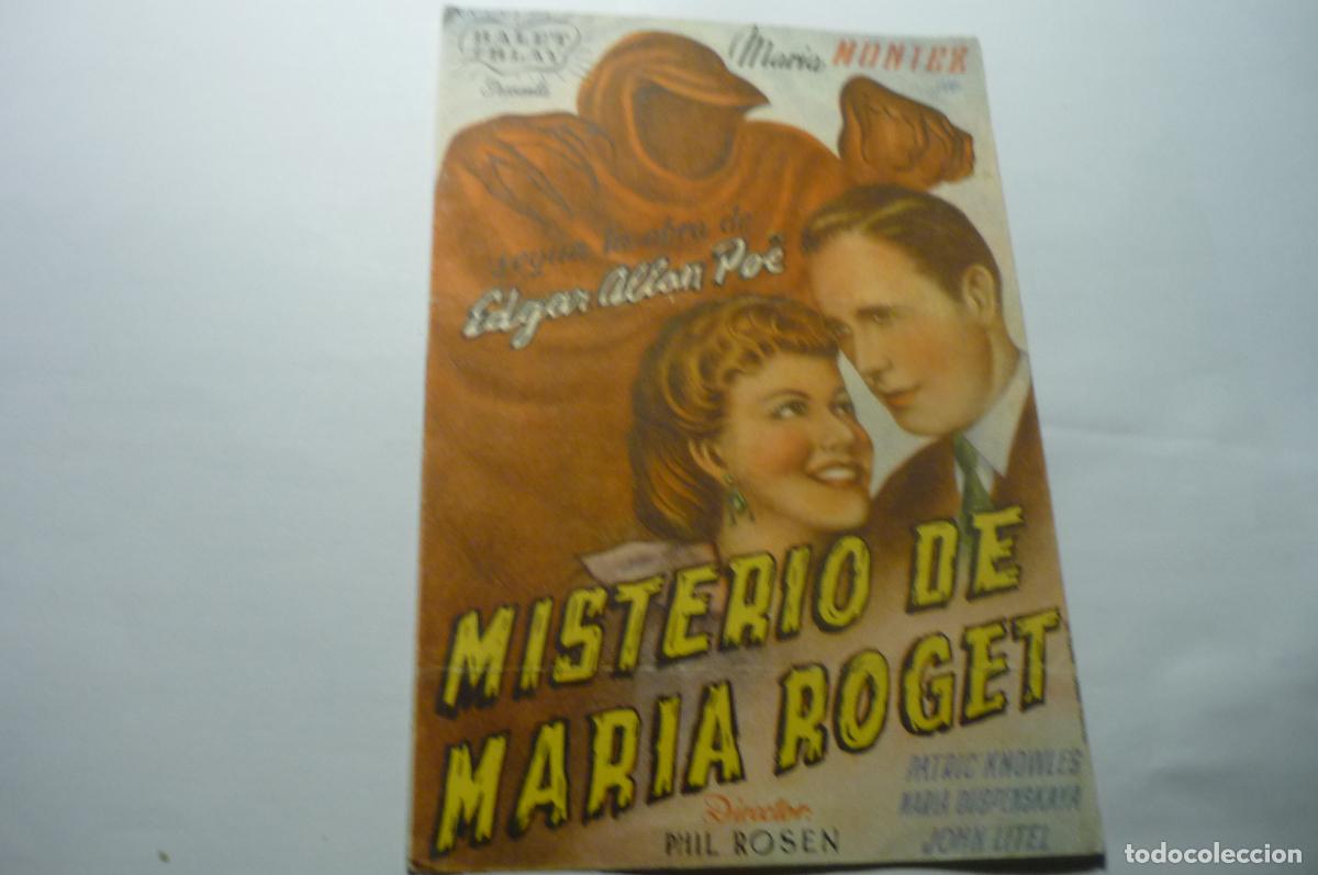 Cine: programa misterio de maria roget,.maria montez publicidad