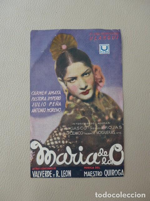 Cine: MARIA DE LA O ANTIGUO PROGRAMA DE CINE