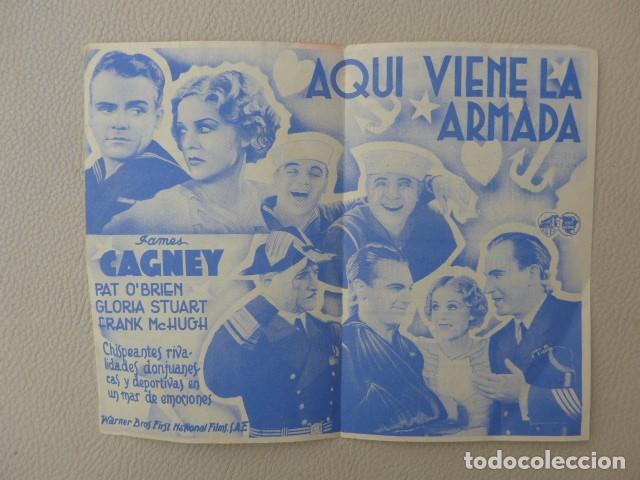 Cine: AQUI VIENE LA ARMADA ANTIGUO PROGRAMA DE CINE 1936 - Foto 3