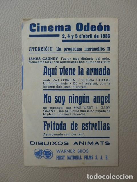 Cine: AQUI VIENE LA ARMADA ANTIGUO PROGRAMA DE CINE 1936 - Foto 5