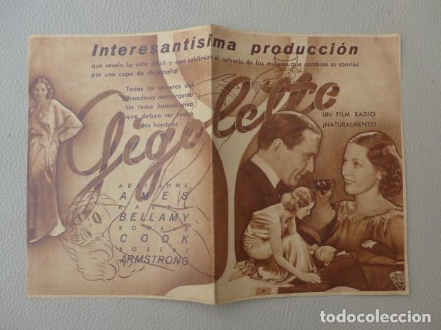 Cine: GIGOLETTE ANTIGUO PROGRAMA DE CINE 1936 - Foto 1