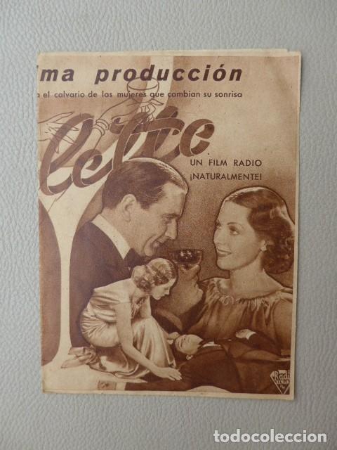 Cine: GIGOLETTE ANTIGUO PROGRAMA DE CINE 1936 - Foto 3