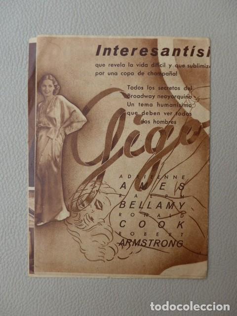 Cine: GIGOLETTE ANTIGUO PROGRAMA DE CINE 1936 - Foto 4