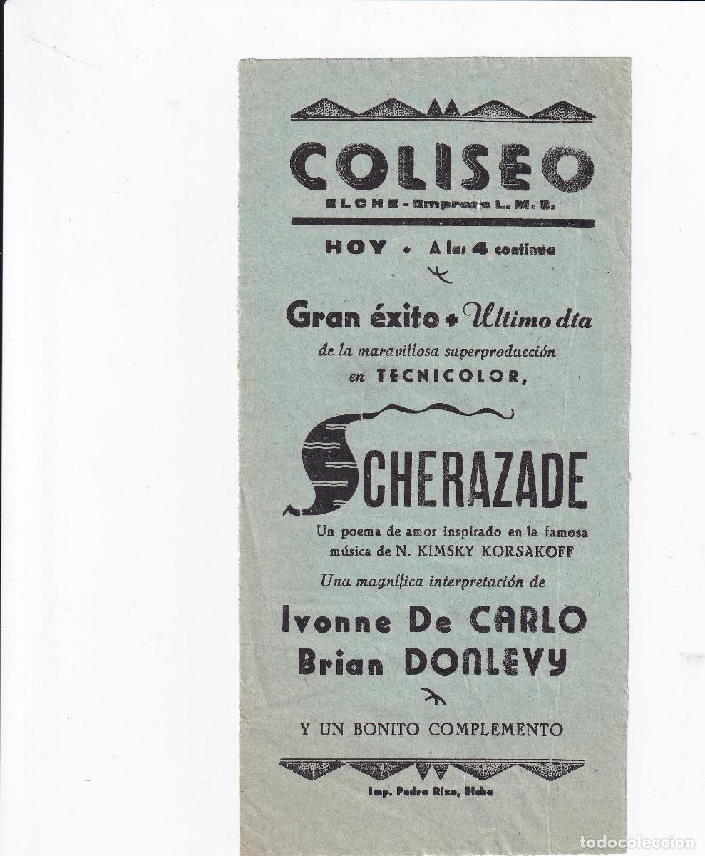 Cine: PROGRAMA DE CINE LOCAL.- SCHEREZADE. Ivonne de Carlo / Brian Donlevy. - Foto 1