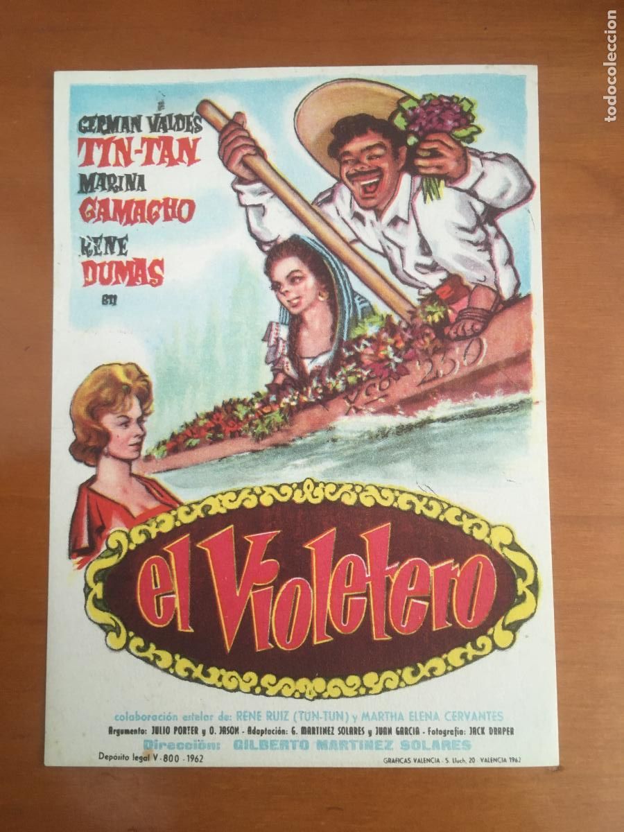 Cinema: el violetero tin tan folleto de mano original