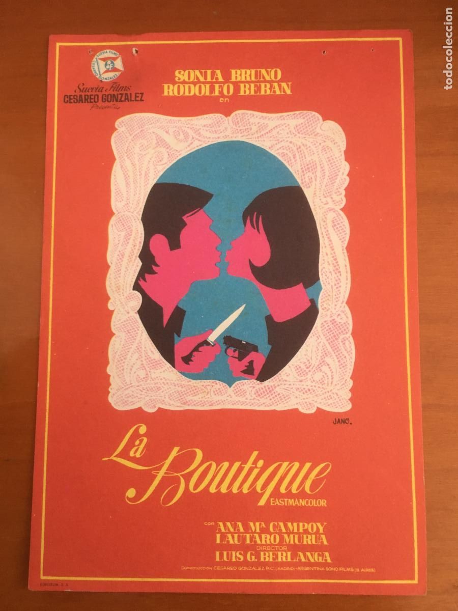 Cinema: la boutique luis garcia berlanga sonia bruno folleto de mano original