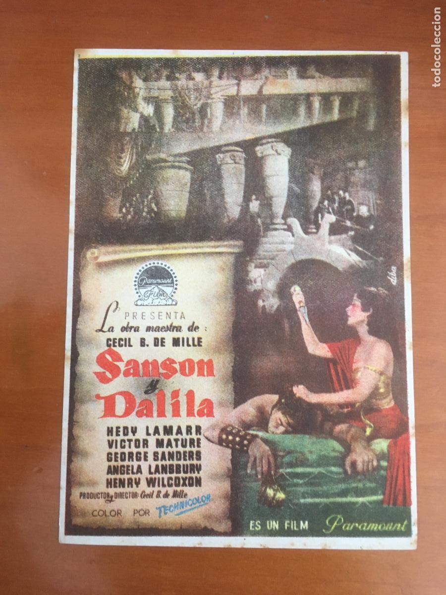 Cinema: sanson y dalila folleto de mano original modelo dificil
