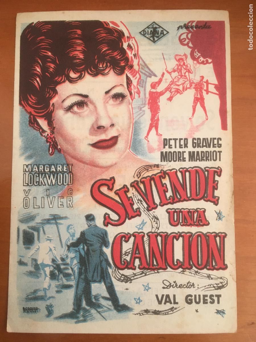 Cinema: se vende una cancion folleto de mano original con cine impreso