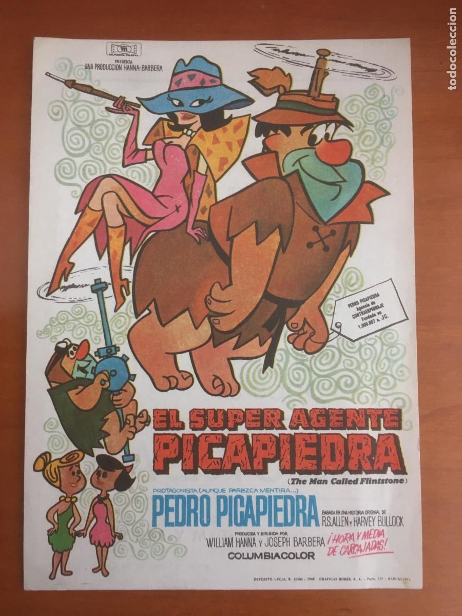 Cine: el superagente picapiedra folleto de mano original con cine impreso