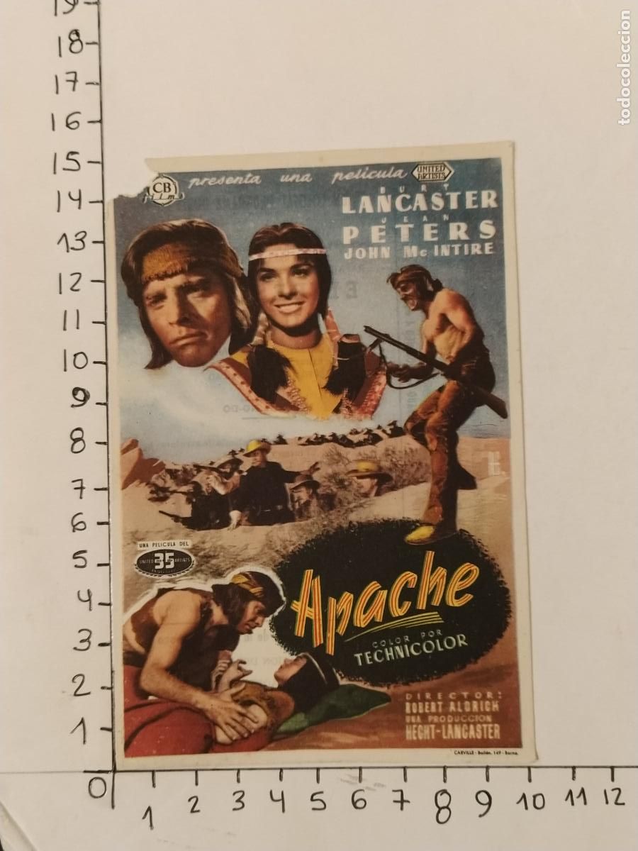 Cine: APACHE - BURT LANCASTER - CINE LA CALANDRIA , MASNOU - PROGRAMA DE CINE -(K-14.263) - Foto 4