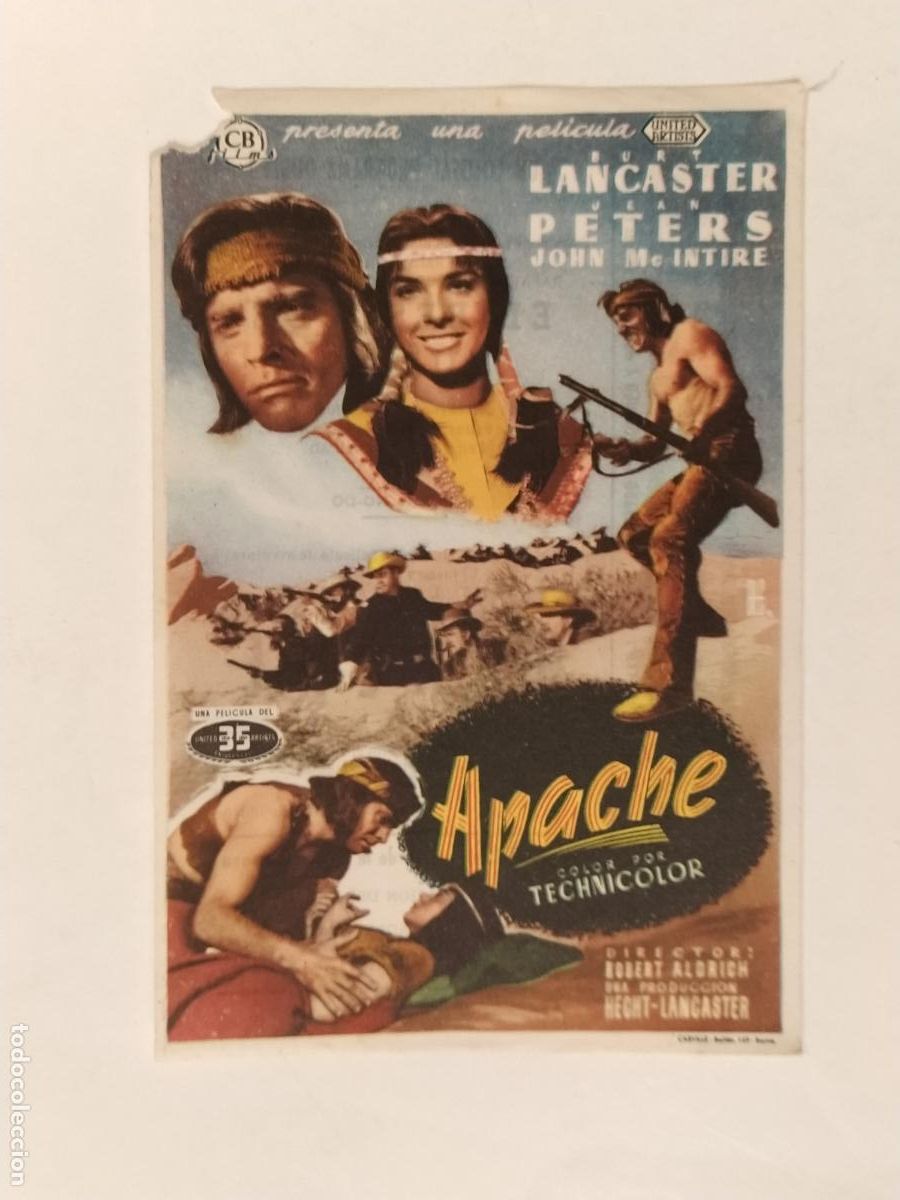 Cine: APACHE - BURT LANCASTER - CINE LA CALANDRIA , MASNOU - PROGRAMA DE CINE -(K-14.263) - Foto 1