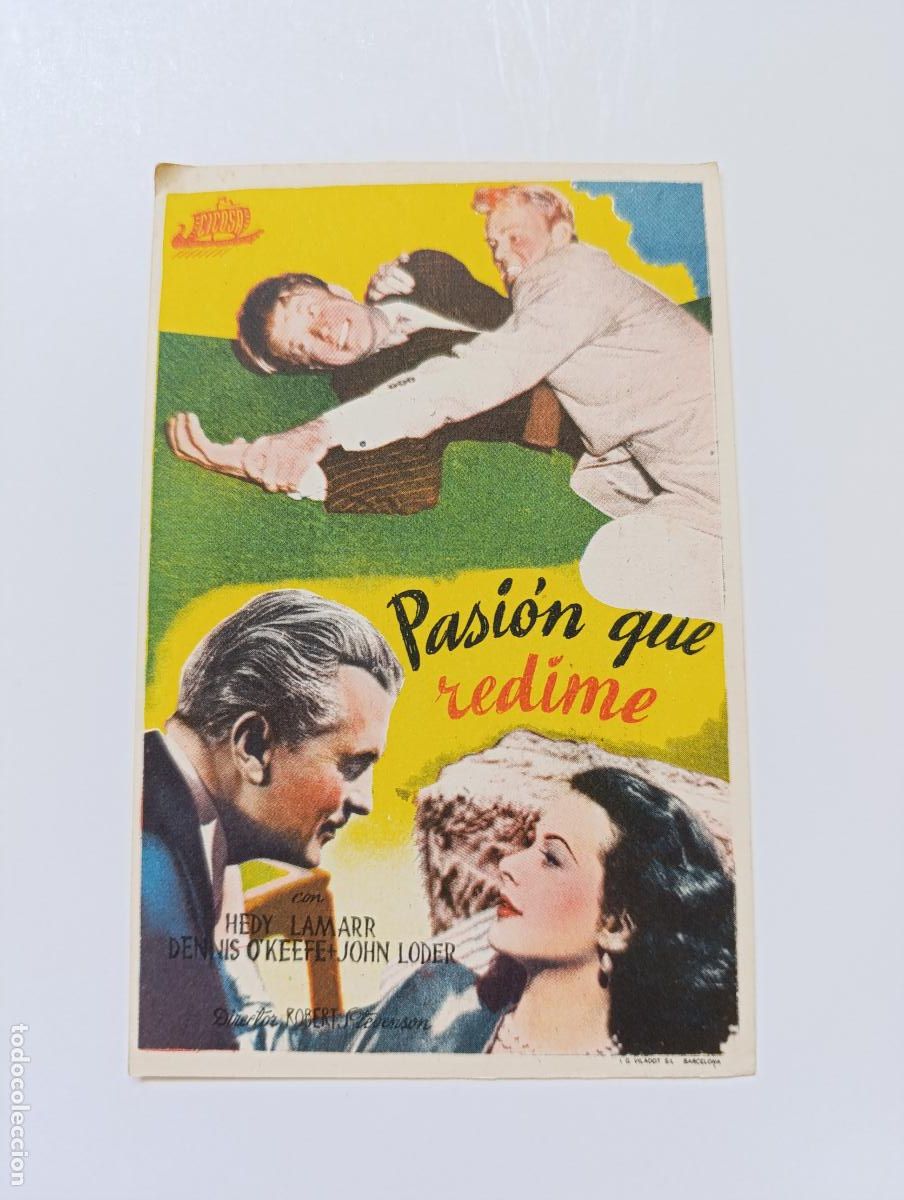 Kino: FOLLETO DE MANO - PASION QUE REDIME - HEDY LAMARR - SIN PUBLICIDAD (148&Ntilde;)