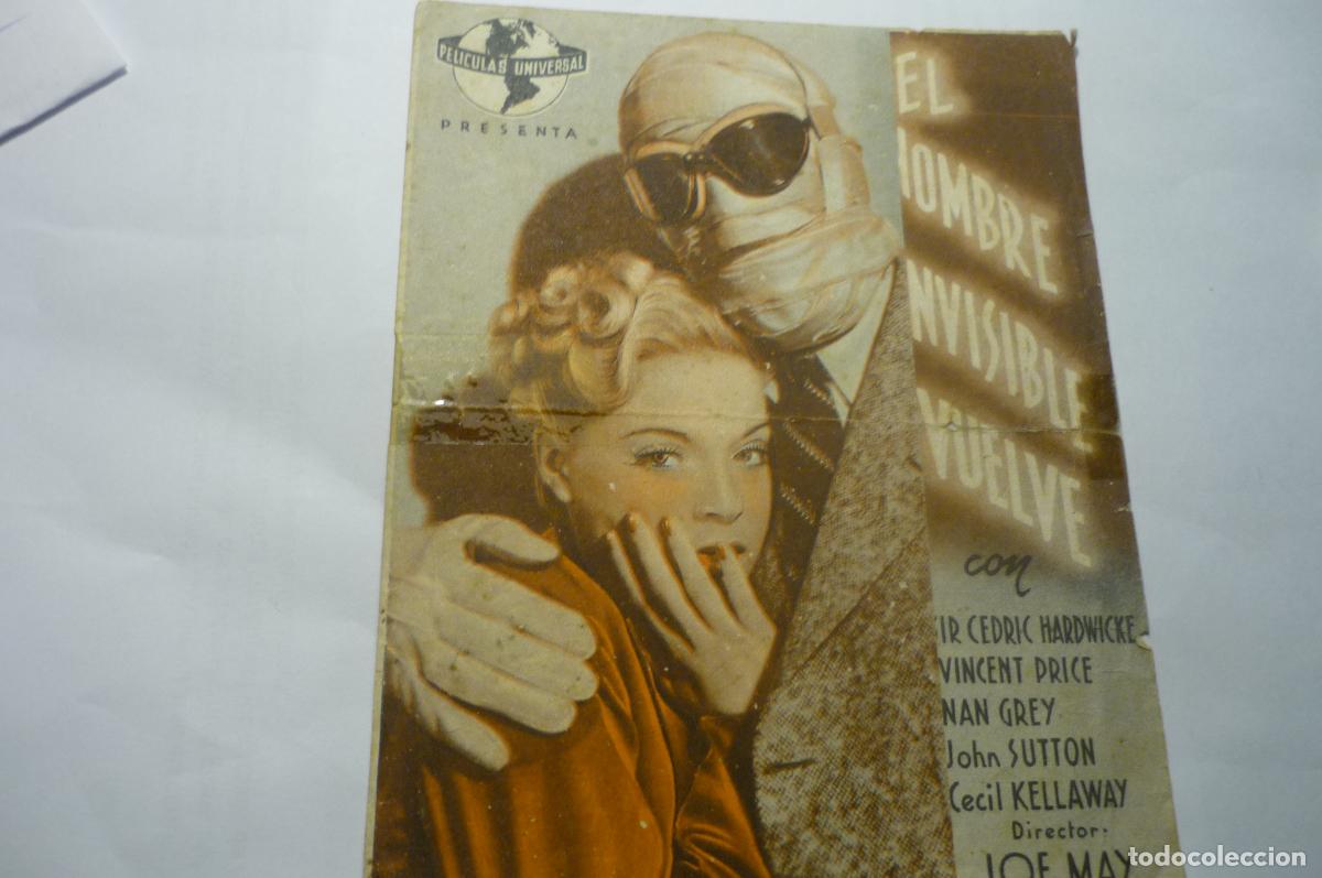 Cine: programa doble el hombre invisible.-vincent price publicidad - Foto 1