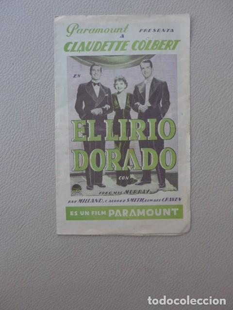 Cine: EL LIRIO DORADO ANTIGUO PROGRAMA DE CINE - Foto 2