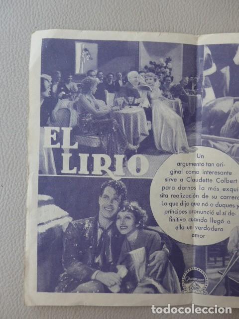 Cine: EL LIRIO DORADO ANTIGUO PROGRAMA DE CINE - Foto 4