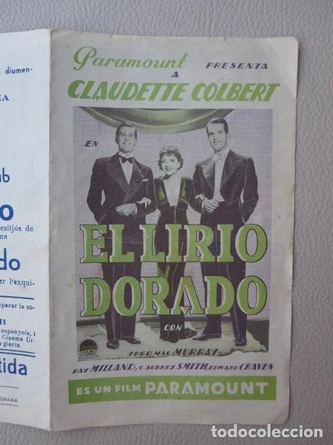 Cine: EL LIRIO DORADO ANTIGUO PROGRAMA DE CINE - Foto 8
