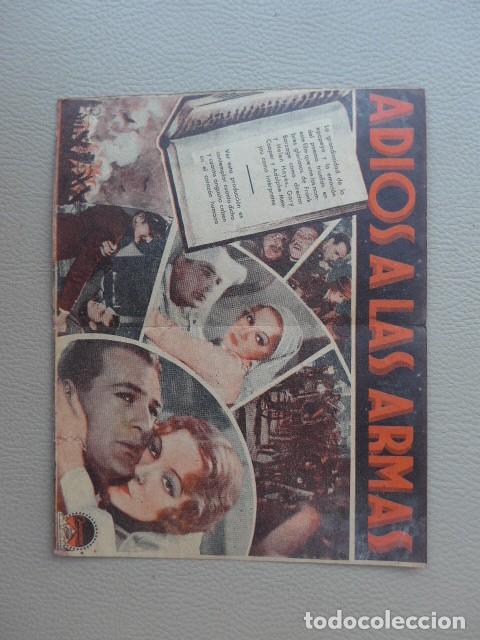 Cine: ADIOS A LAS ARMAS ANTIGUO PROGRAMA DE CINE - Foto 3