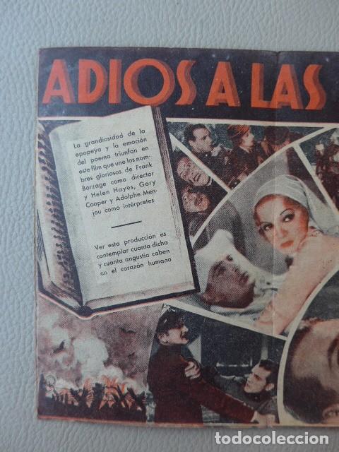 Cine: ADIOS A LAS ARMAS ANTIGUO PROGRAMA DE CINE - Foto 4