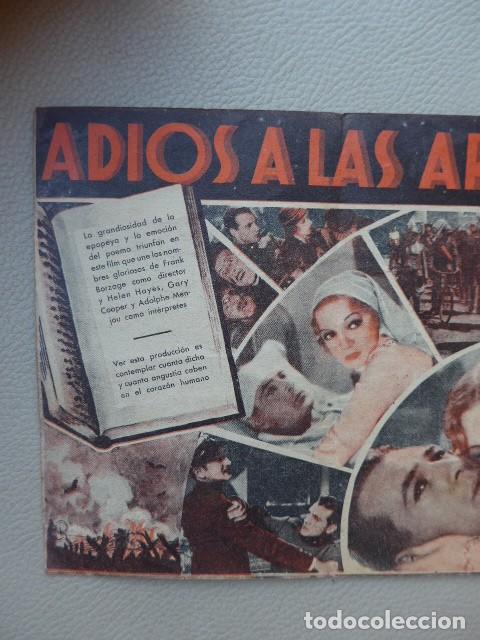 Cine: ADIOS A LAS ARMAS ANTIGUO PROGRAMA DE CINE - Foto 6