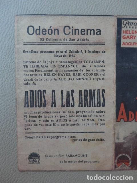 Cine: ADIOS A LAS ARMAS ANTIGUO PROGRAMA DE CINE - Foto 8