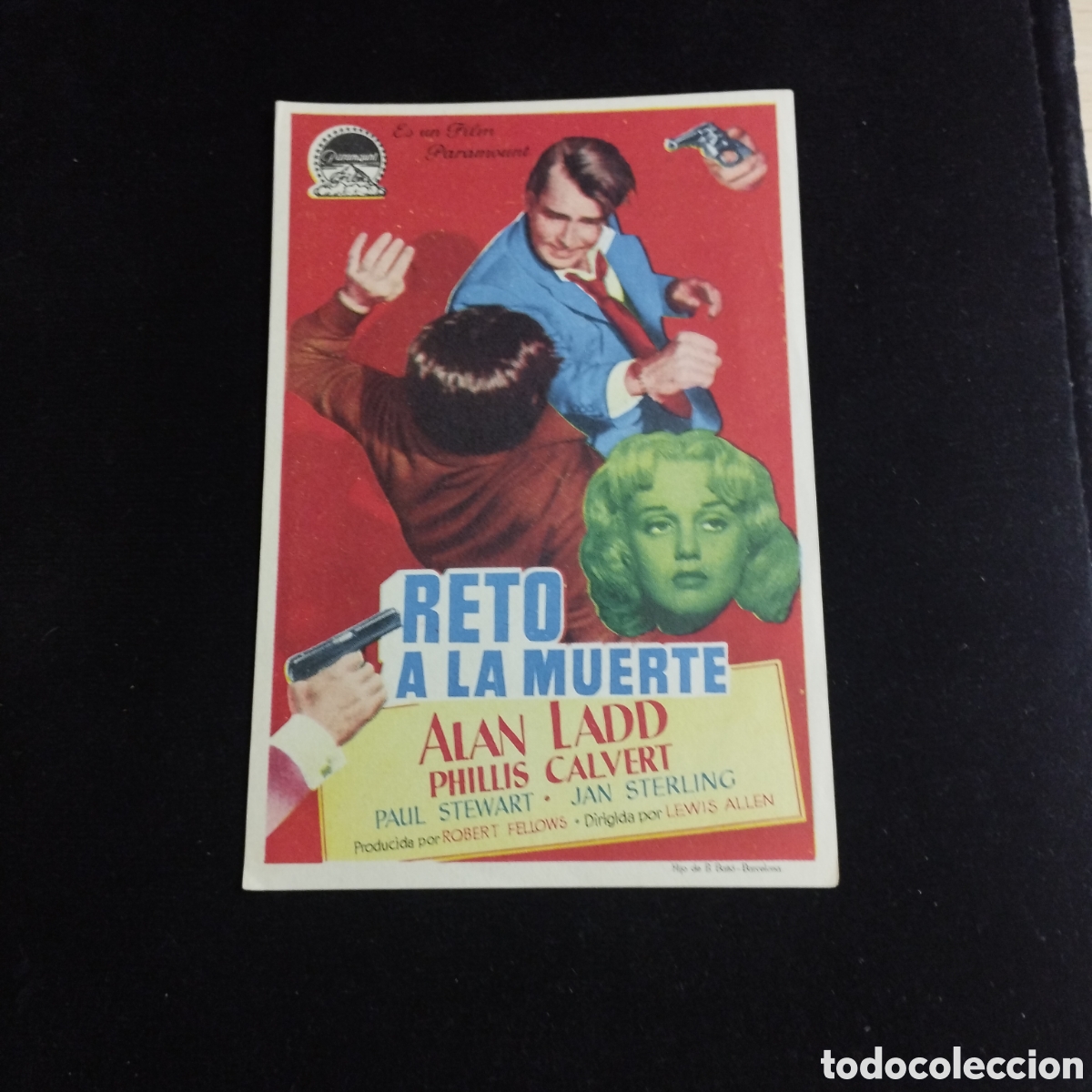 Cine: Programa de cine sencillo. Reto a la muerte. Alan Ladd. Phillis Calvert. - Foto 1