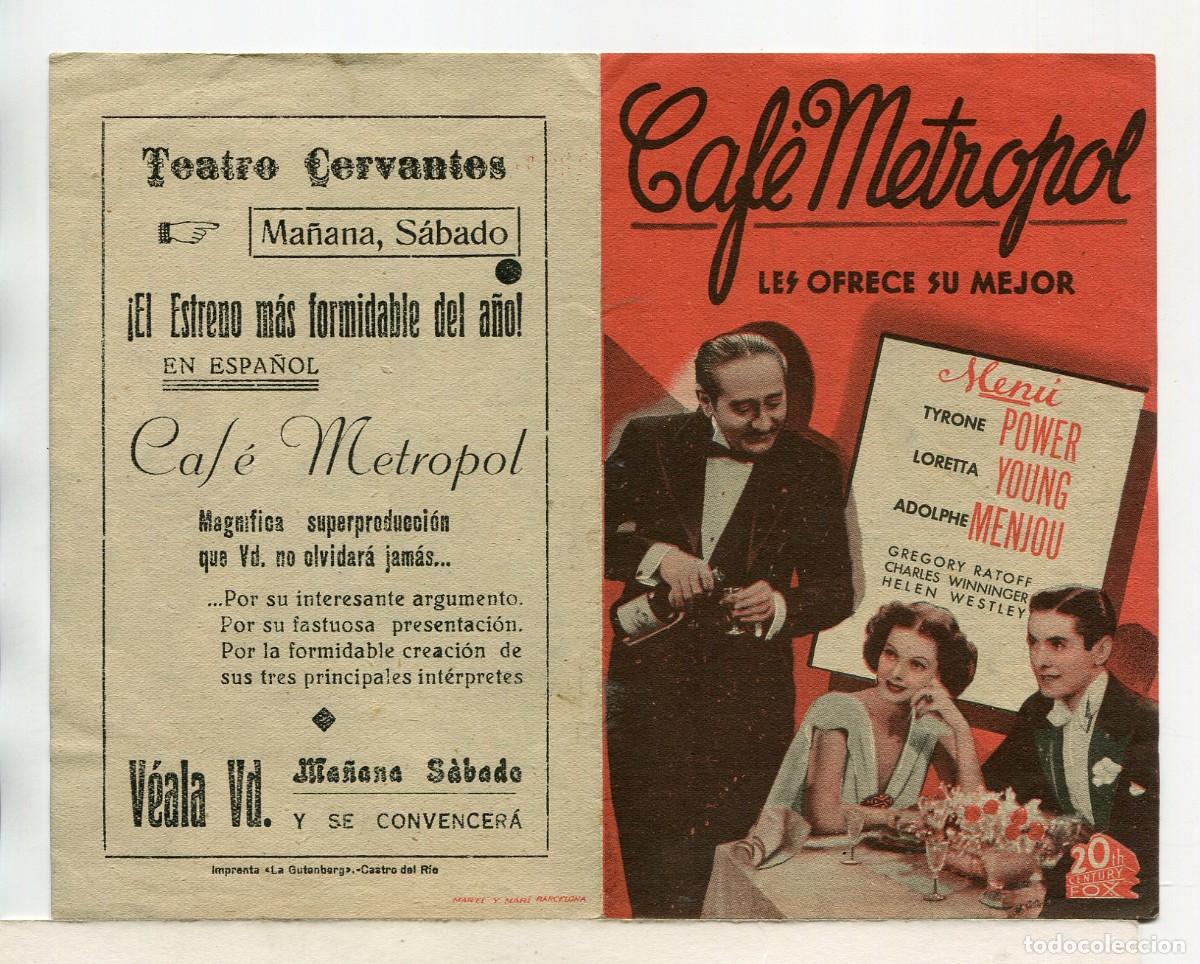 Cine: CAF&Eacute; METROPOL, con Tyrone Power. - Foto 1