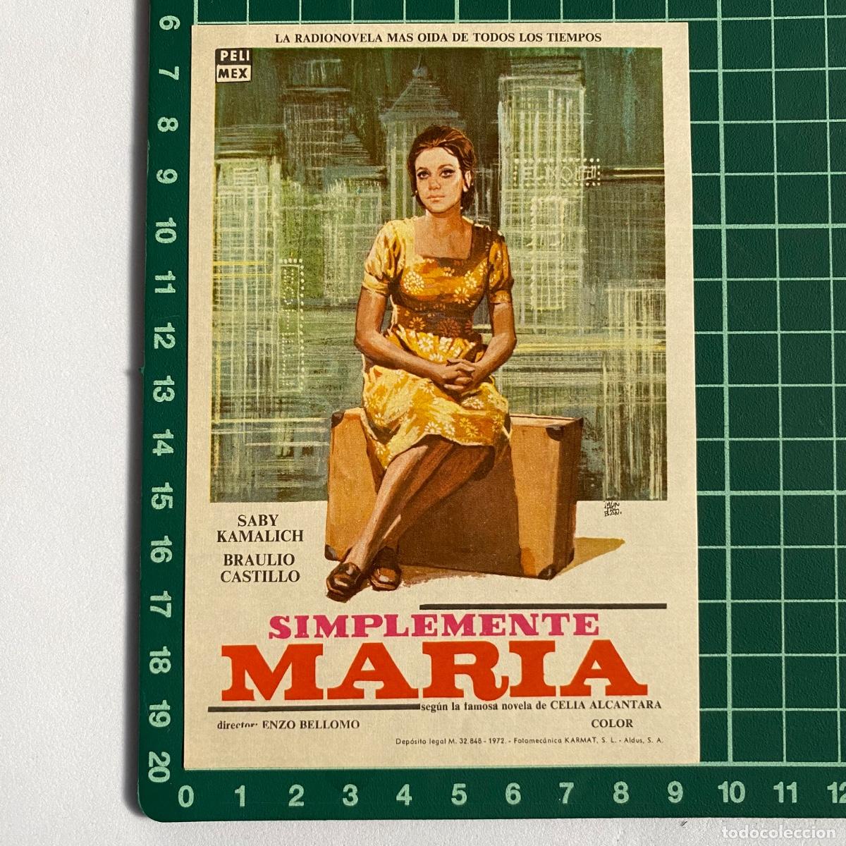 Cine: Programa Folleto de mano cine pelicula Simplemente Maria - Foto 1