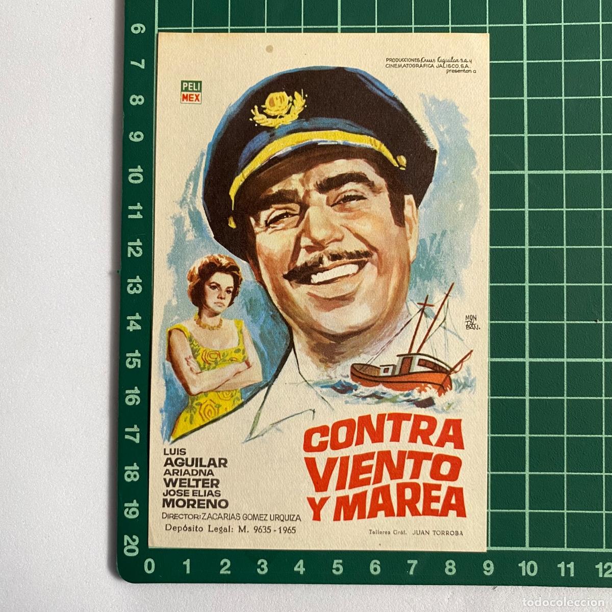 Cine: Programa Folleto de mano cine pelicula contra viento y marea - Foto 1
