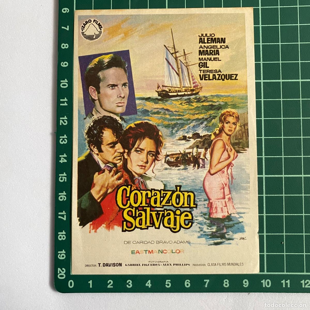 Cine: Programa Folleto de mano cine pelicula corazon salvaje - Foto 1