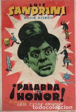 Cine: PROGRAMA DE CINE: &iexcl;PALABRA DE HONOR! PC-9592 - Foto 1