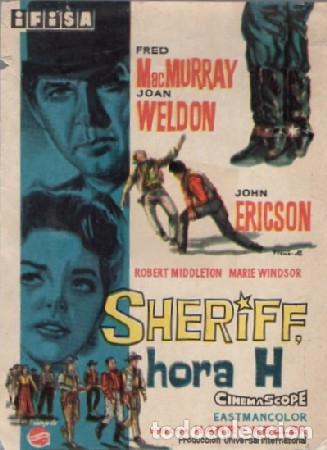 Folhetos de m&atilde;o de filmes antigos de cinema: PROGRAMA DE CINE: SHERIFF HORA H PC-9604