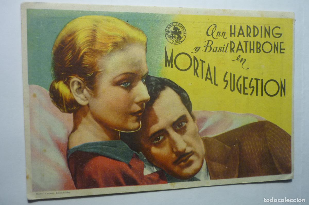 Cine: PROGRAMA MORTAL SUGESTION -BASIL RATHBONE PUBLICIDAD CONDAL.-SALLENT - Foto 1