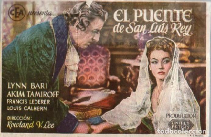 Cine: PROGRAMA DE CINE: EL PUENTE DE SAN LUIS REY PC-9694 - Foto 1