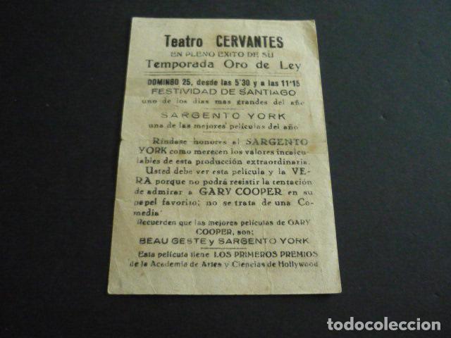 Cine: SARGENTO YORK PROGRAMA DE CINE CON PUBLICIDAD TEATRO CERVANTES - Foto 2