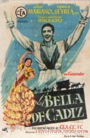 Cine: PROGRAMA DE CINE: LA BELLA DE CADIZ PC-9776 - Foto 1