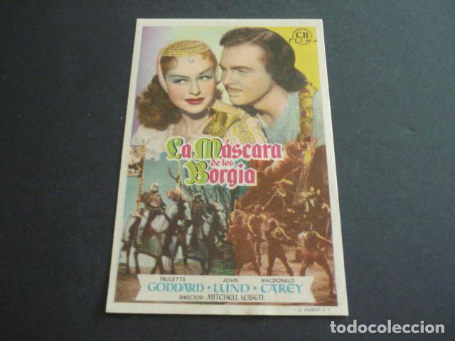 Cine: LA MASCARA DE LOS BORGIA PROGRAMA DE CINE SIN PUBLICIDAD - Foto 1