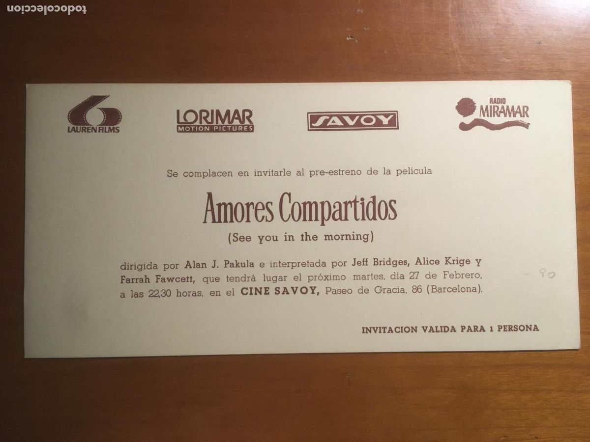  Flyers Publicitaires de films Anciens: amores compartidos invitacion folleto de mano original al estreno