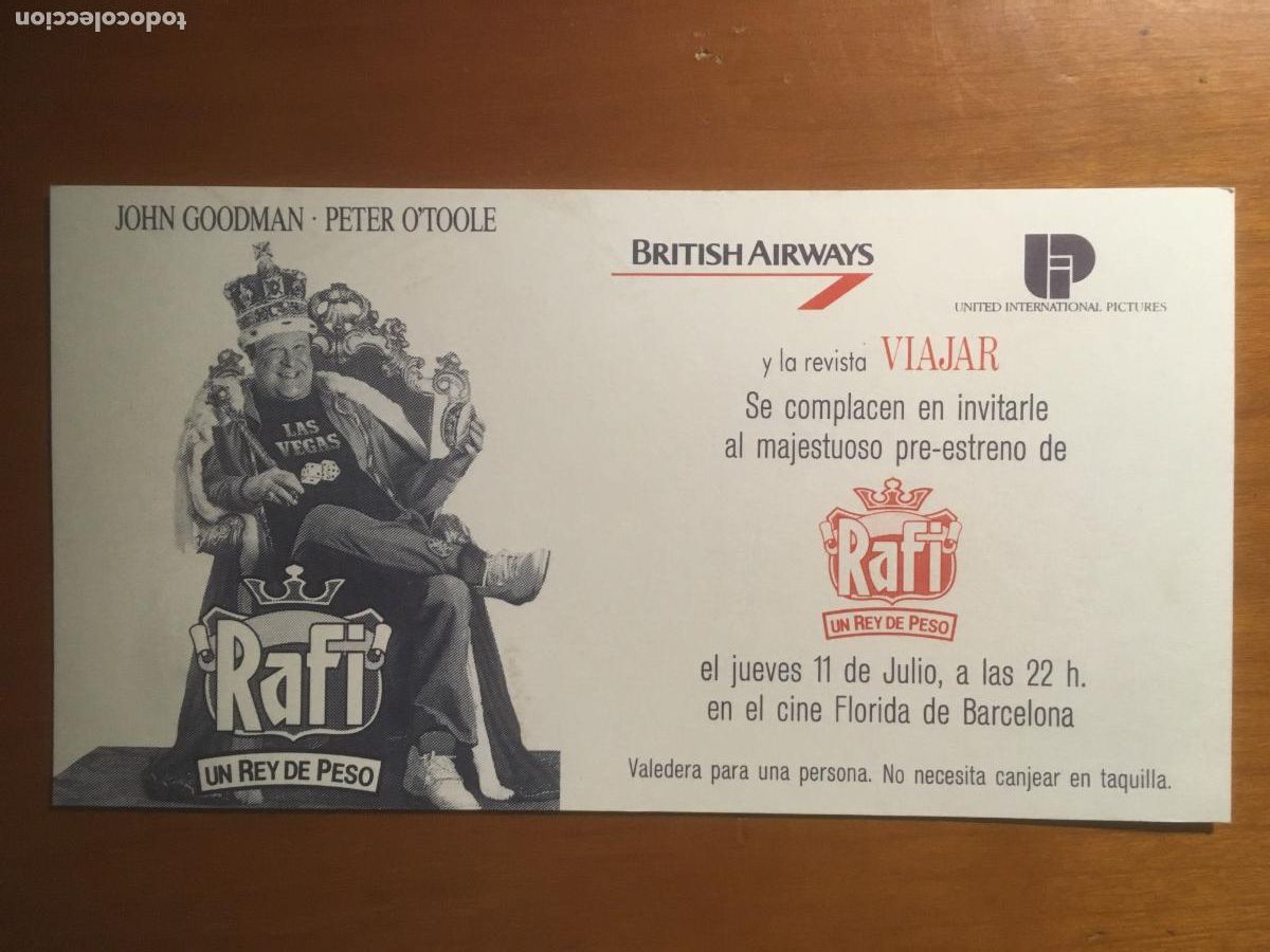  Flyers Publicitaires de films Anciens: rafi un rey de peso invitacion folleto de mano original al estreno