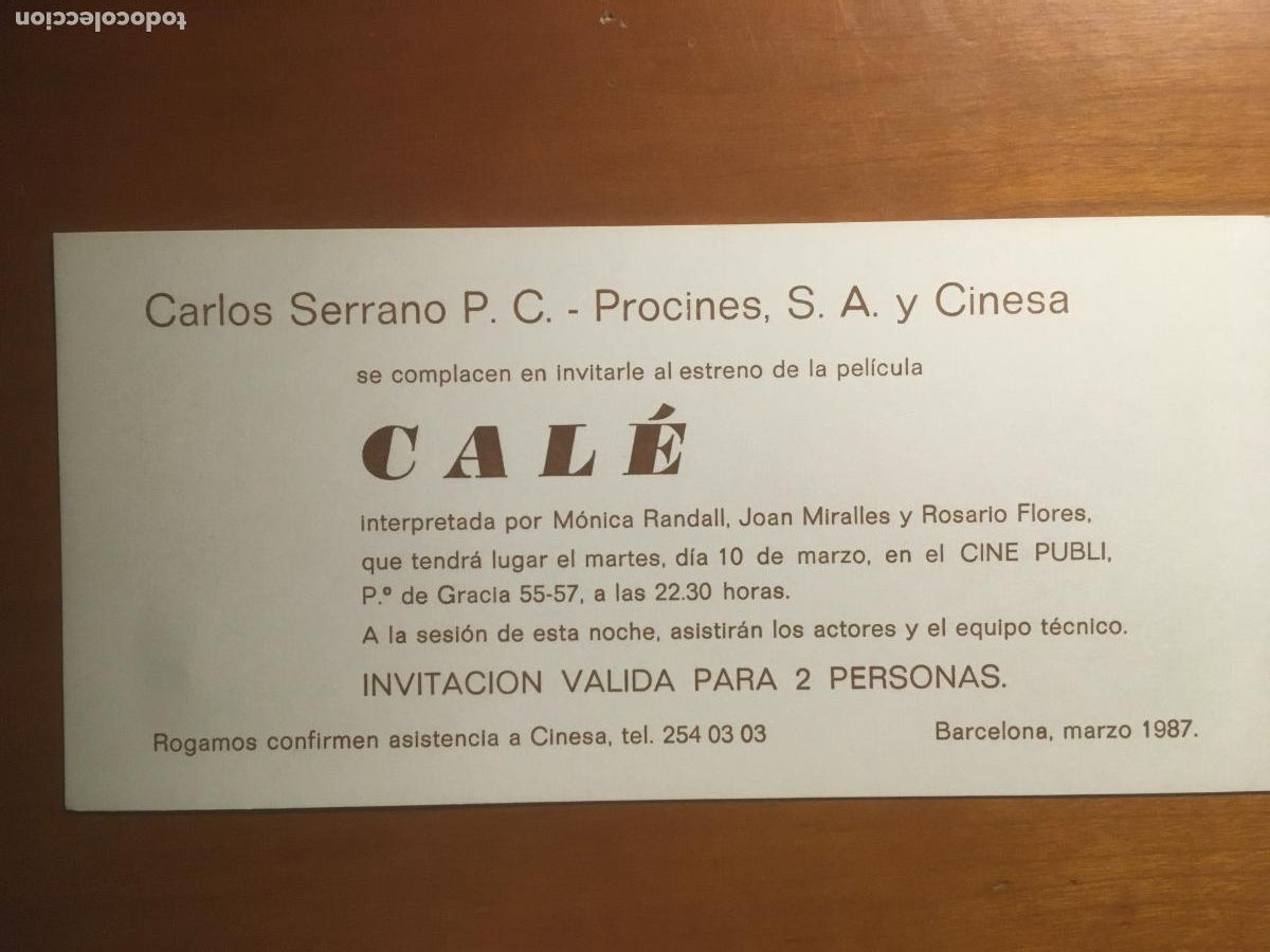  Flyers Publicitaires de films Anciens: cal&eacute; invitacion folleto de mano original al estreno