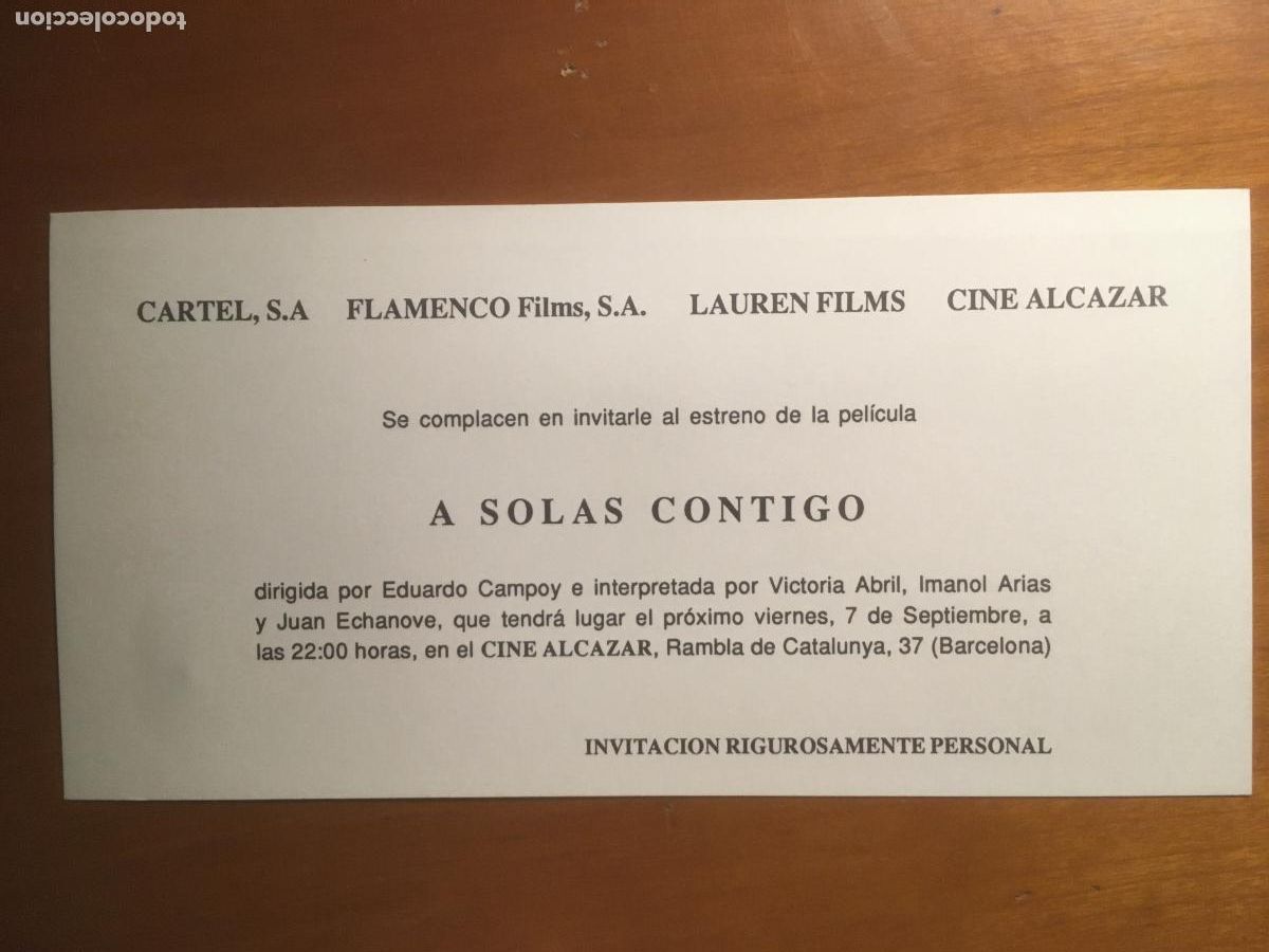  Flyers Publicitaires de films Anciens: a solas contigo invitacion folleto de mano original al estreno