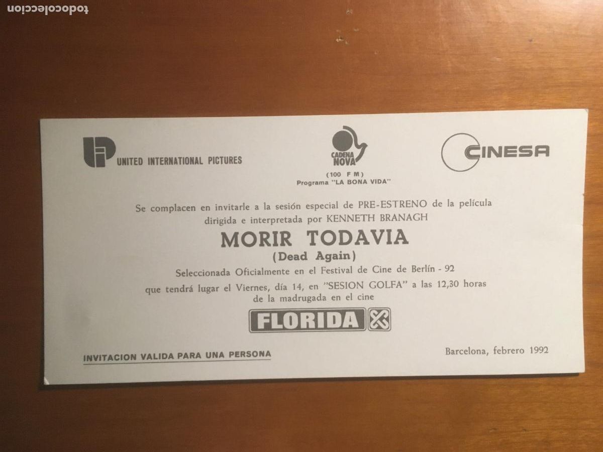  Flyers Publicitaires de films Anciens: morir todavia invitacion folleto de mano original al estreno