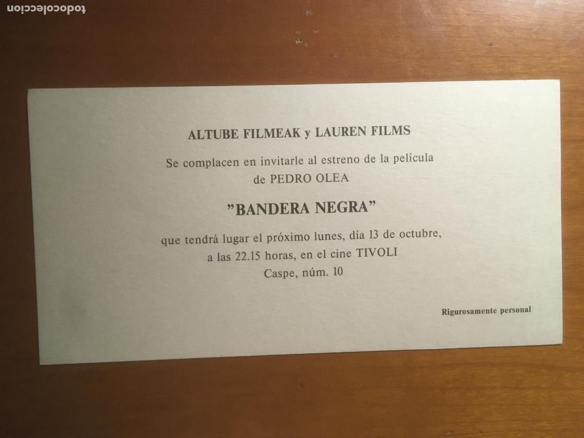  Flyers Publicitaires de films Anciens: bandera negra invitacion folleto de mano original al estreno