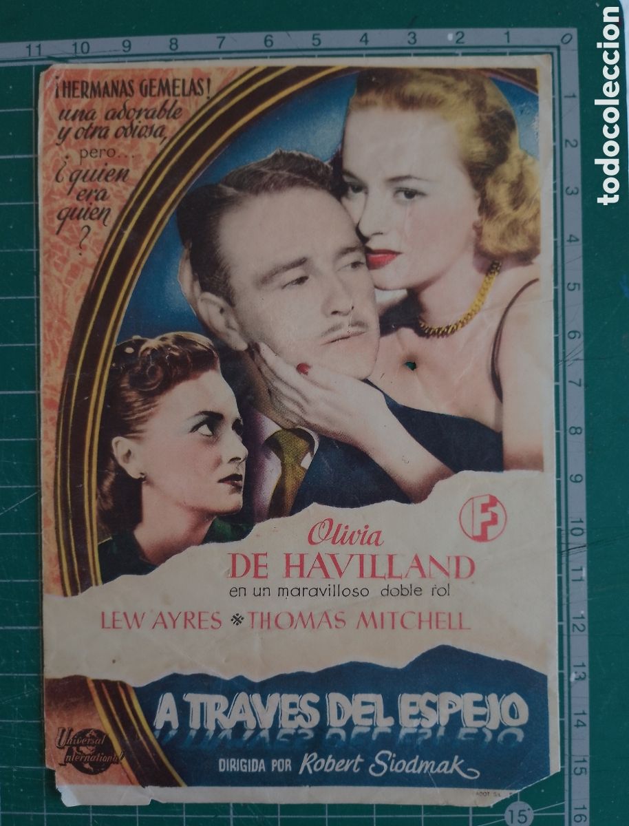 Cine: Programa de cine. A TRAV&Eacute;S DEL ESPEJO. Olivia de Havilland - Foto 1