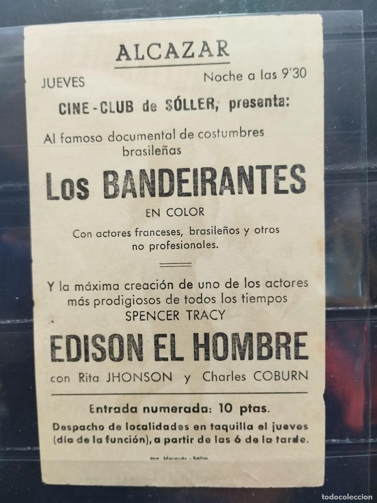 Cine: MA- PROGRAMA DE CINE SENCILLO. LOS BANDEIRANTES. SOLLER. MALLORCA. - Foto 2